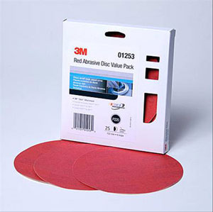 3M STIKIT RED ABRASIVE 6" SANDING DISC P220 GRIT BOX OF 25