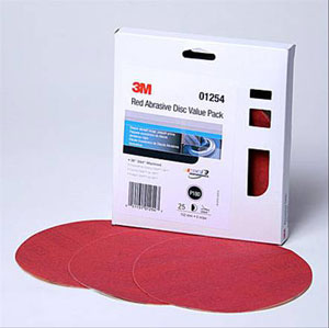 3M STIKIT RED ABRASIVE 6" SANDING DISC P180 GRIT BOX OF 25