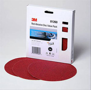 3M STIKIT RED ABRASIVE 6" SANDING DISC P80D GRIT BOX OF 25