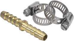 MOELLER HOSE MENDER BRASS WITH CLAMPS 3/8" BARBED