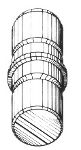 CONNECTOR TUBE 7/8" BLACK