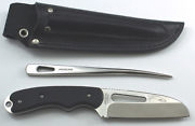 KNIFE S/S SMOOTH &SPIKE W/SHEATH GEN 2 BLK HANDLE