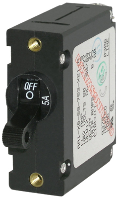 BLUE SEA A-SERIES BLACK TOGGLE CIRCUIT BREAKER SINGLE POLE 10A