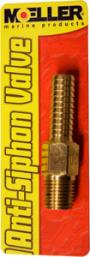 MOELLER ANTI SIPHON VALVE BRASS  1/4" NPT X 3/8" HOSE BARB