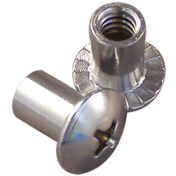 BARREL NUT .25-20 X 1/2" SHANK CHROMED BRASS (100/BAG)