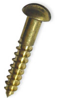 WOOD SCREW BRASS ROUND HEAD SLOTTED # 4 X 3/8"  (BOX 100)
