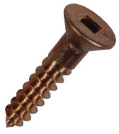 WOOD SCREW BRONZE FLAT HEAD SQ DRIVE