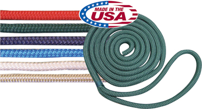 1/4 Nylon Double Braid Solid Colors Docking Lines and Ropes