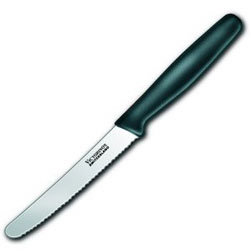VICTORINOX KNIFE 4" BLACK HANDLE ROUND TIP