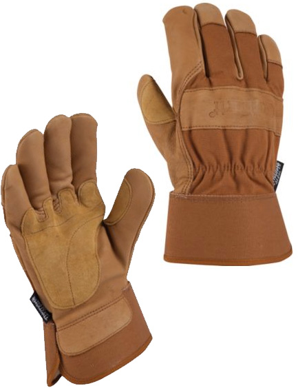 GLOVE CARHARTT LEATHER & COTTON BROWN INSULATED