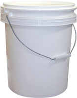 BUCKET 5 GALLON PLASTIC 70 MIL WITHOUT COVER WHITE NEW