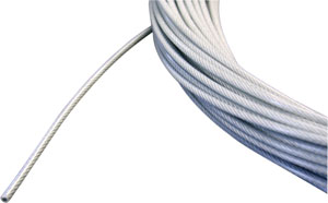 STEERING CABLE 3/16" VINYLON COATED GALVANIZED/RL (BY/FOOT)