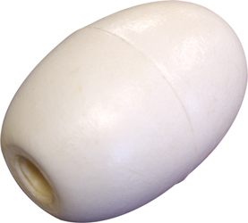 NET TOGGLE FLOAT OVAL WHITE 5/8" HOLE 3.5" X 5.4" (BY EA)