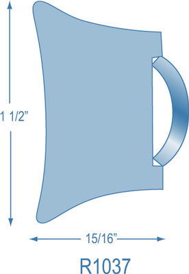 PVC TOE RAIL WITH RECESS FOR STAINLESS STEEL HALF OVAL HOLLOW BACK