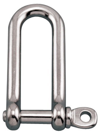 SUNCOR SHACKLE LONG D STYLE 316 STAINLESS STEEL WITH SCREW PIN