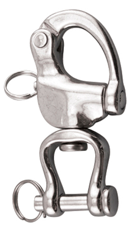 SUNCOR SNAP SHACKLE JAW SWIVEL WITH REMOVABLE CLEVIS PIN 316 STAINLESS