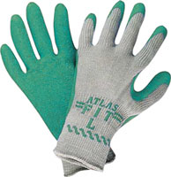 ATLAS GLOVE NITRILE COATED PALM & FINGERS GREEN FIT (BY PAIR OR DOZEN)