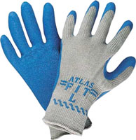 ATLAS GLOVE RUBBER COATED PALM & FINGERS BLUE FIT (BY PAIR OR DOZEN)