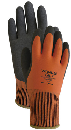 WONDER GRIP LATEX DOUBLE COATED INSULATED GLOVES ORANGE