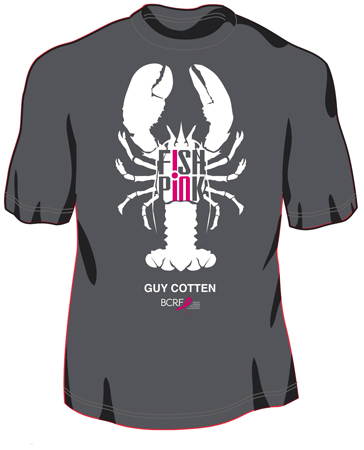GUY COTTON FISH PINK TSHIRT GRAY LOBSTER LARGE