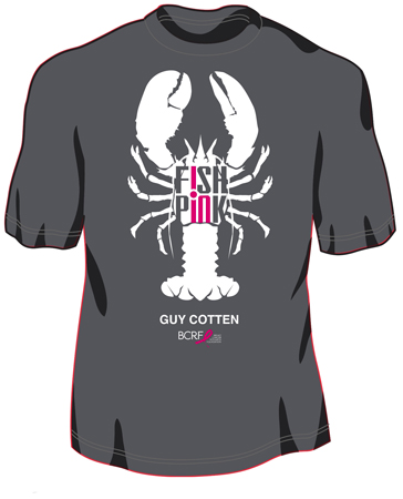 GUY COTTON FISH PINK TSHIRT GRAY LOBSTER MEDIUM