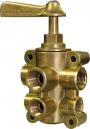 GROCO FUEL VALVE 6-PORT CROSS FLOW T SHAPED 1" NPT PORTS