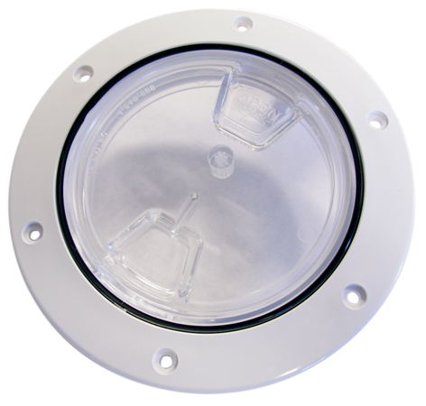 DECK PLATE 8" WHITE/CLEAR SCREW IN