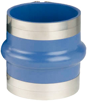 TRIDENT RUBBER COUPLER SINGLE HUMP WET EXHAUST BLUE SILICONE WITH CLAMPS
