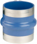 TRIDENT RUBBER COUPLER SINGLE HUMP WET EXHAUST BLUE SILICONE WITH CLAMPS