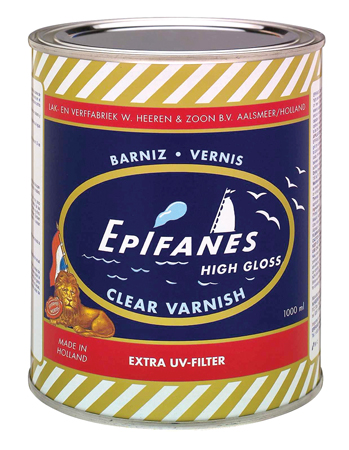 EPIFANES CLEAR GLOSS VARNISH UV FILTERS 1000 ML OR 1.057 QT 6 CANS PER CASE