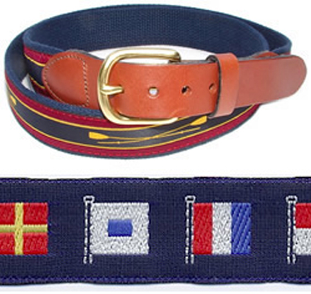 BELT BLUE CODE FLAG 1.25" WEB W/TABS & MOTIF