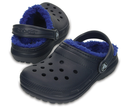 blue lined crocs