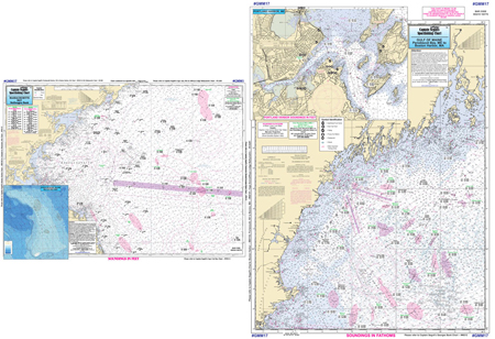 CHART GULF OF MAINE & MASS BAY LAMINATED 19" X 26" CAPT SEGULLS