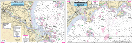 CHART SACO BAY TO CAPE ELIZABETH LAMINATED 12" X 18" CAPT SEGULLS