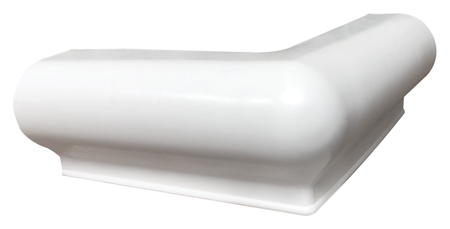 PVC CORNER BUMPER P-SHAPED FLEXIBLE WHITE 10" X 10"