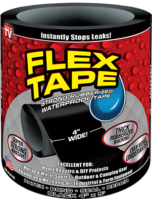 FLEX SEAL RUBBERIZED TAPE BLACK 4" X 5'