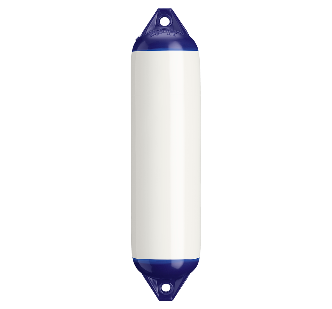POLYFORM FENDER 6"X24" WHITE W/BLUE TOPS