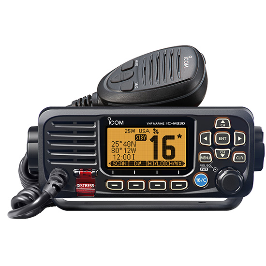 VHF RADIO CLASS D DSC BLACK WITH GPS ANTENNA
