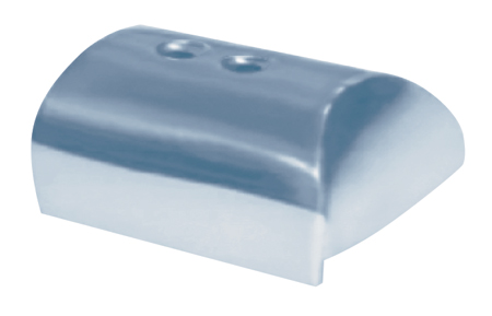 RUB RAIL LEFT END CAP 316 STAINLESS STEEL 2-1/8" WIDE