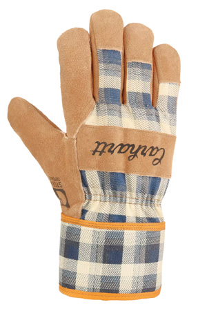 CARHARTT SAFETY CUFF WATERPROOF WORK GLOVE WOMENS NAVY PLAID LARGE