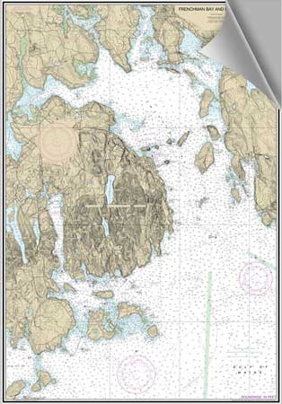 CHART DECORATIVE PEEL AND STICK. MT DESERT ISLAND