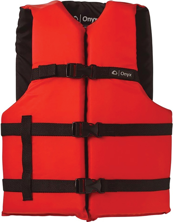 ONYX LIFEVEST GENERAL PURPOSE TYPE 3 RED ADULT UNIVERSAL