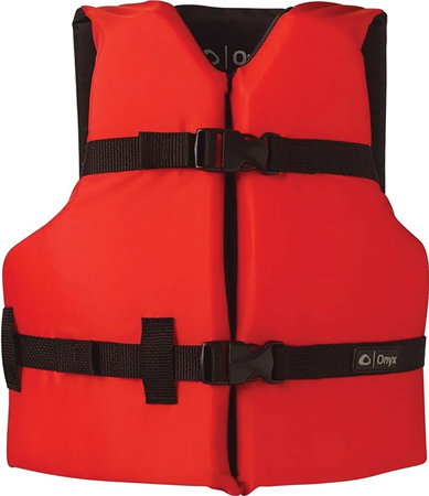 ONYX  GENERAL PURPOSE LIFEVEST TYPE 3 YOUTH 50-90LBS RED