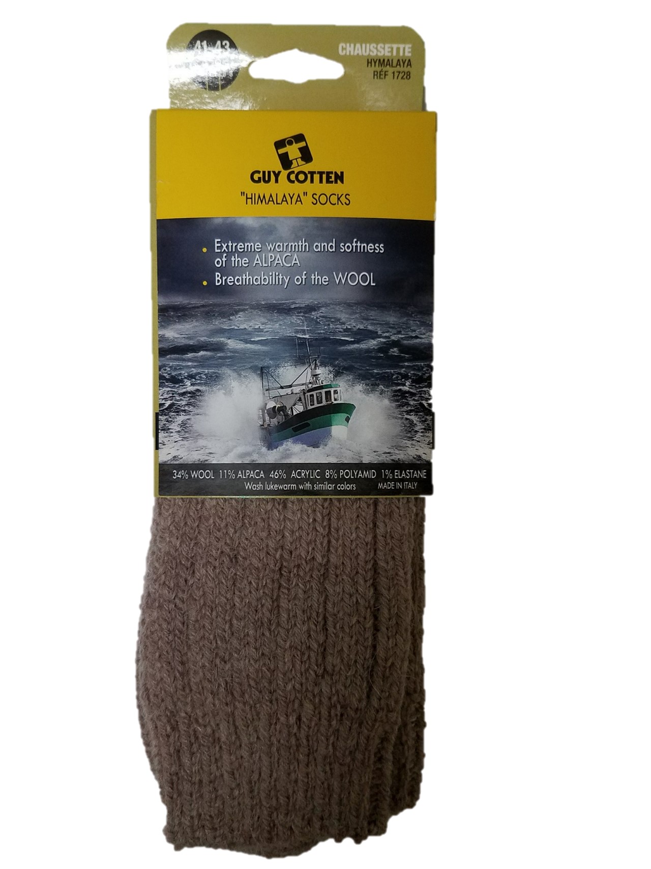 GUY COTTEN HIMALAYA SOCK BROWN OR GREY XLARGE