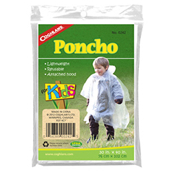 PONCHO KIDS LIGHTWEIGHT WITH HOOD AGES 6 AND UP
