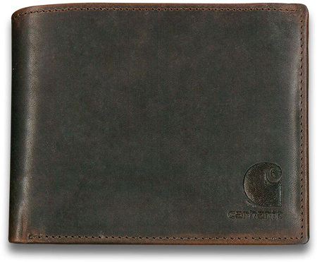 CARHARTT WALLET MENS CANVAS WITH LEATHER TRIM BLACK PASSCASE