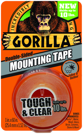 GORILLA MOUNTING DOUBLE SIDED TAPE 1" X 60" CLEAR