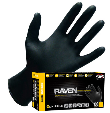 RAVEN BLACK 7 MIL NITRILE GLOVE