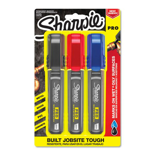 SHARPIE PRO CHISEL TIP 2 PACK PERMANENT MARKERS RED AND BLACK