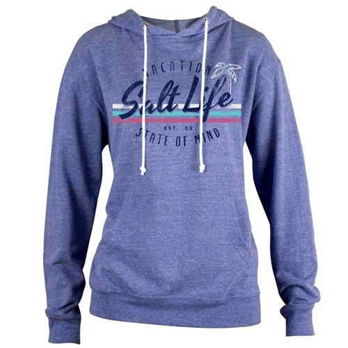 SALT LIFE HOODIE VACATION ROYAL SNOW HEATHER LADIES SMALL
